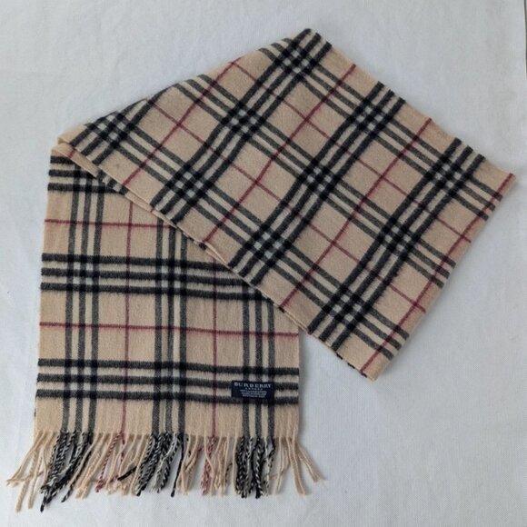 Burberry Unisex Winter Scarf Beige – 100% Lambswool Check – Used – Stylish Wrap - Picture 1 of 7